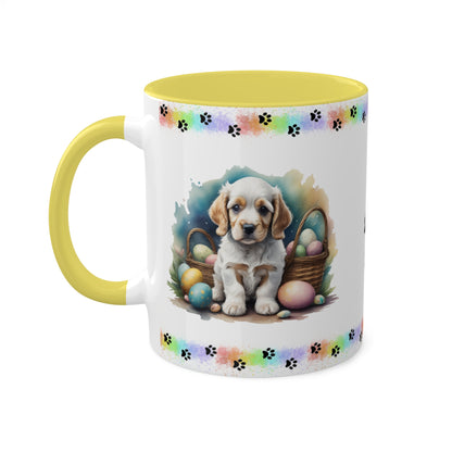 Cocker Spaniel - Eggstra-Adorable Easter Puppy Two-Tone Coffee Mug, 11oz