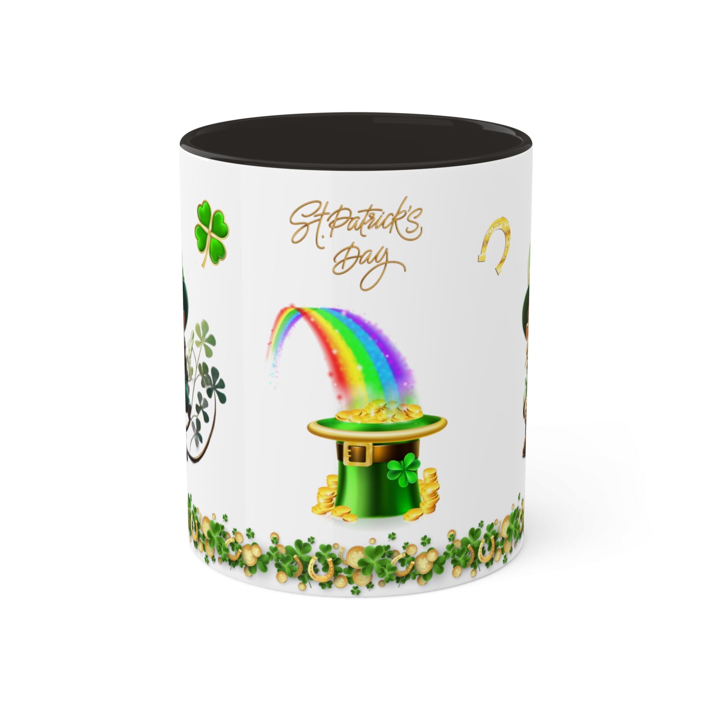 Mindful Leprechaun - St. Patrick's Day Two-Tone Coffee Mug