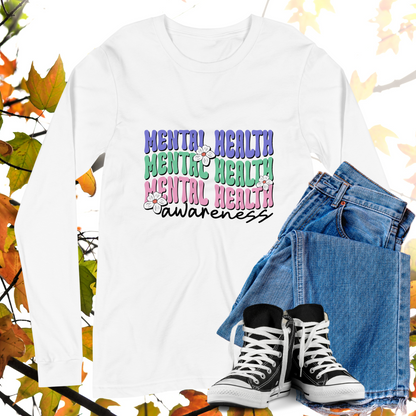 Mental Health Awareness  - Retro Long Sleeve Tee, Bella + Canvas