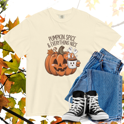 Pumpkin Spice And Everything Nice Comfort Colors Heavyweight Halloween T-shirt