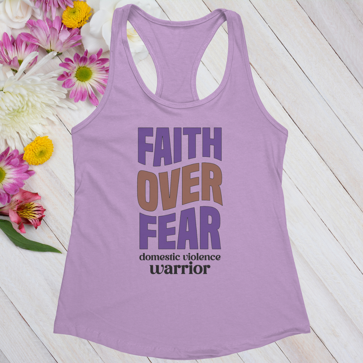 Faith Over Fear Women's Ideal Racerback Tank