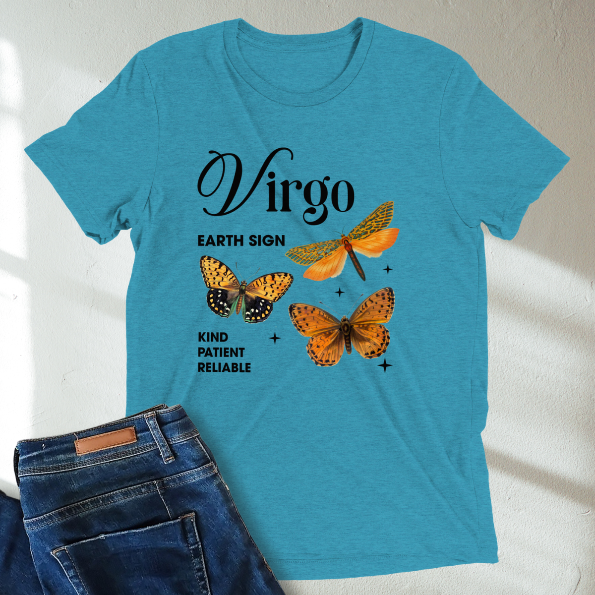 Virgo Butterfly Zodiac Unisex Tri-Blend Short Sleeve T-Shirt