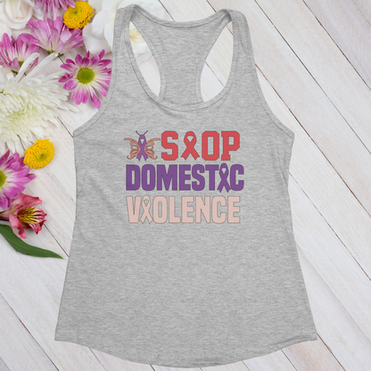 Stop Domestic Violence Women's Ideal Racerback Tank