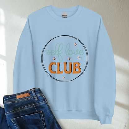 Self Love Club Retro Mental Health Awareness Crew Neck Sweatshirt - Cozy & Inspirational