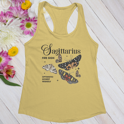 Sagittarius Butterfly Zodiac Women's Racerback Tank