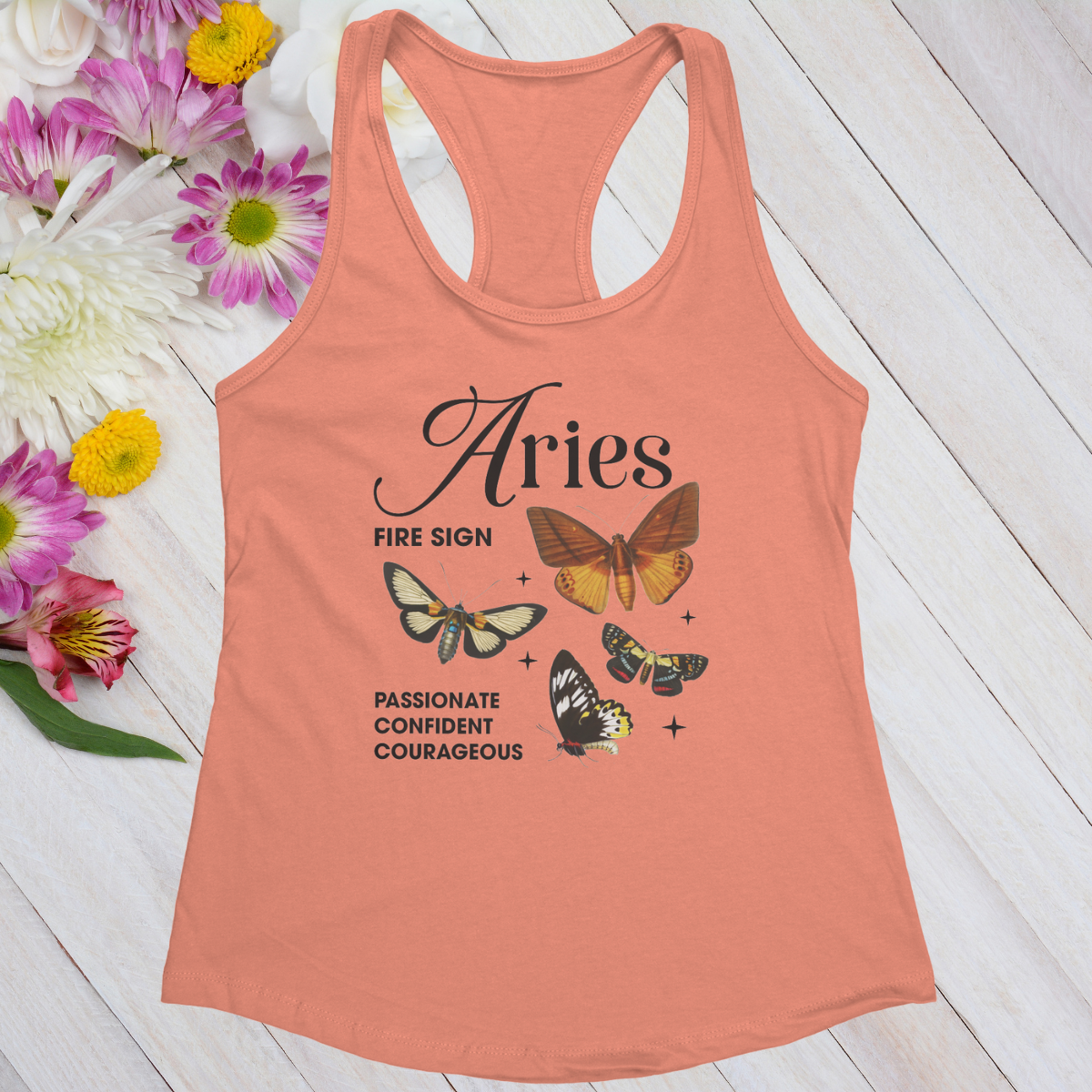 Aries Butterfly Zodiac Women's Racerback Tank