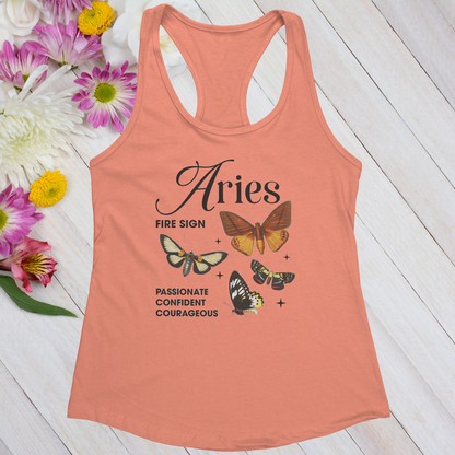 Aries Butterfly Zodiac Women's Racerback Tank