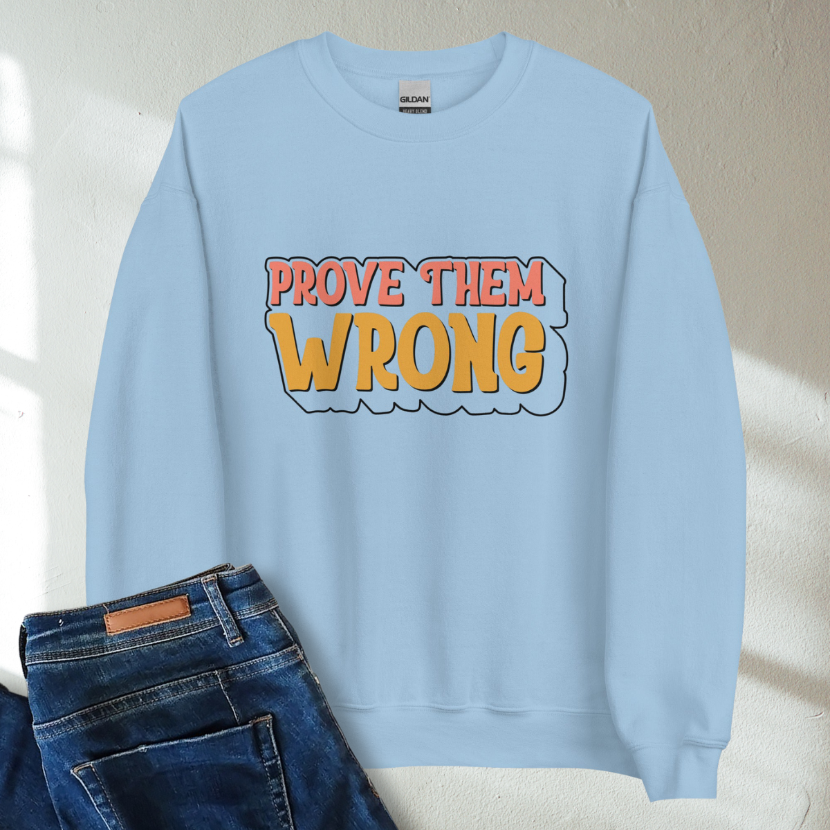 Prove Them Wrong Retro Mental Health Awareness Crew Neck Sweatshirt - Cozy & Inspirational