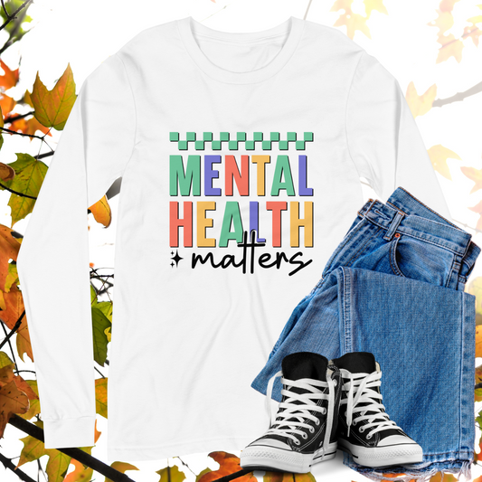 Mental Health Matters  - Retro Long Sleeve Tee, Bella + Canvas