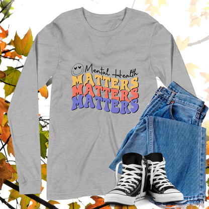 Mental Health Matters  - Retro Long Sleeve Tee, Bella + Canvas