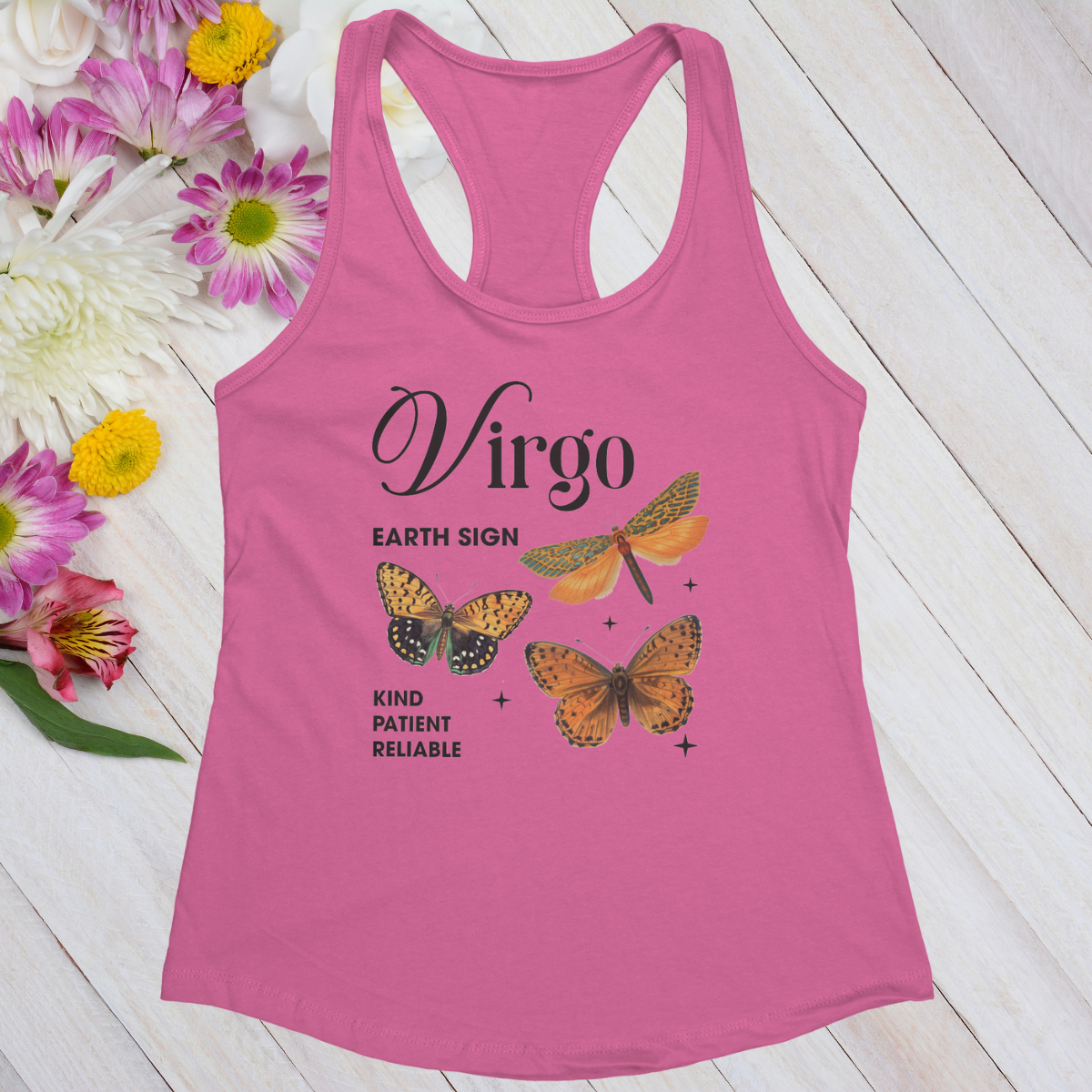 Virgo Butterfly Zodiac Women's Racerback Tank