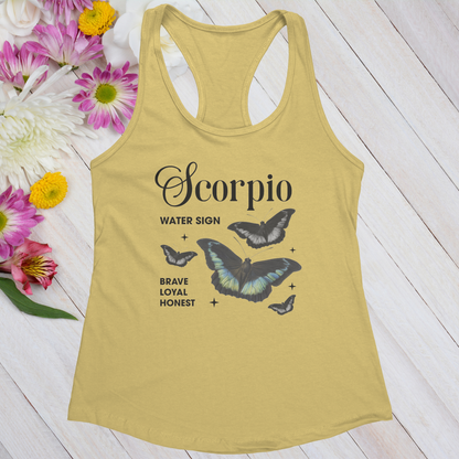 Scorpio Butterfly Zodiac Women's Racerback Tank