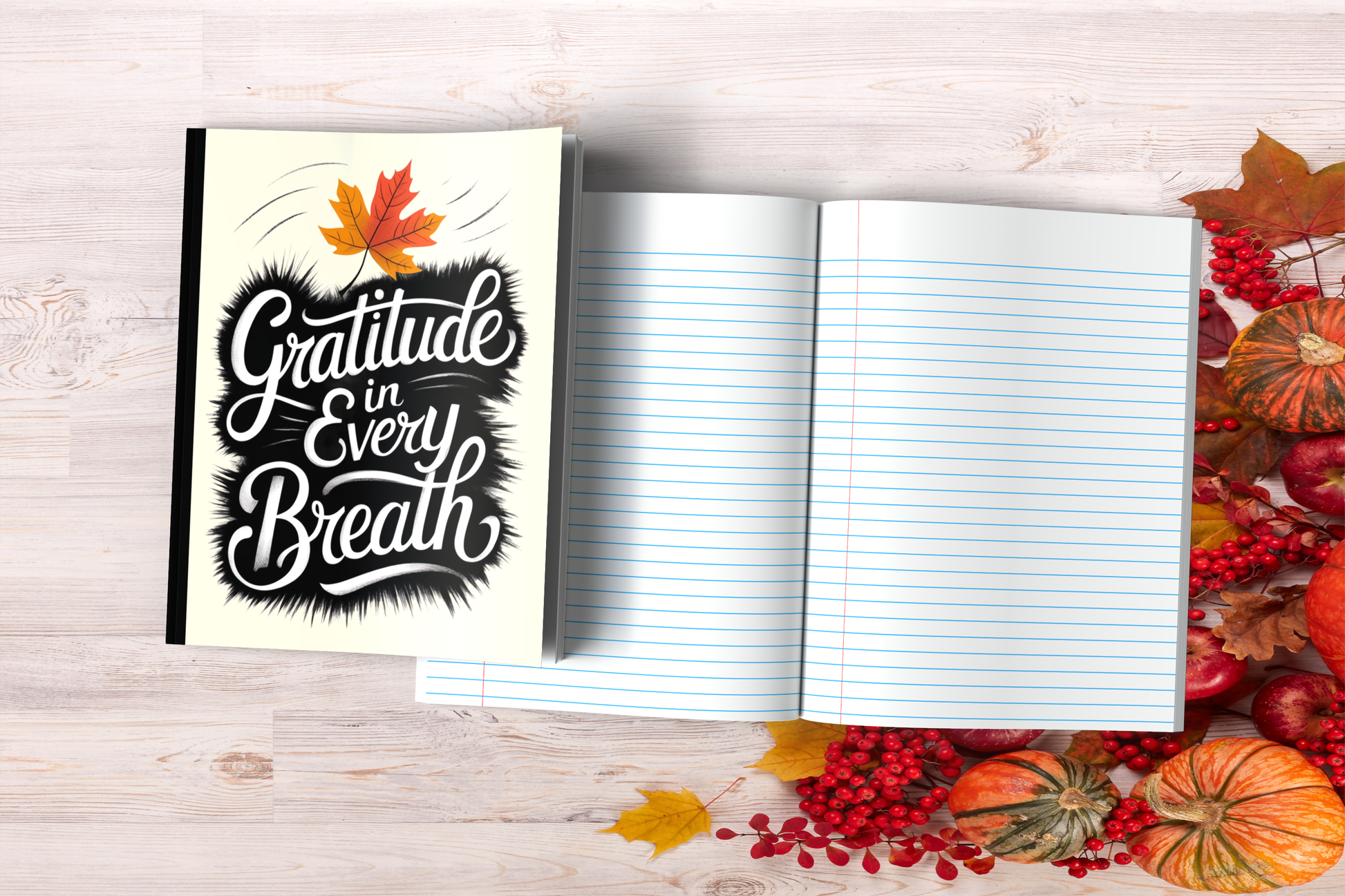 Gratitude In Every Breath Composition Notebook