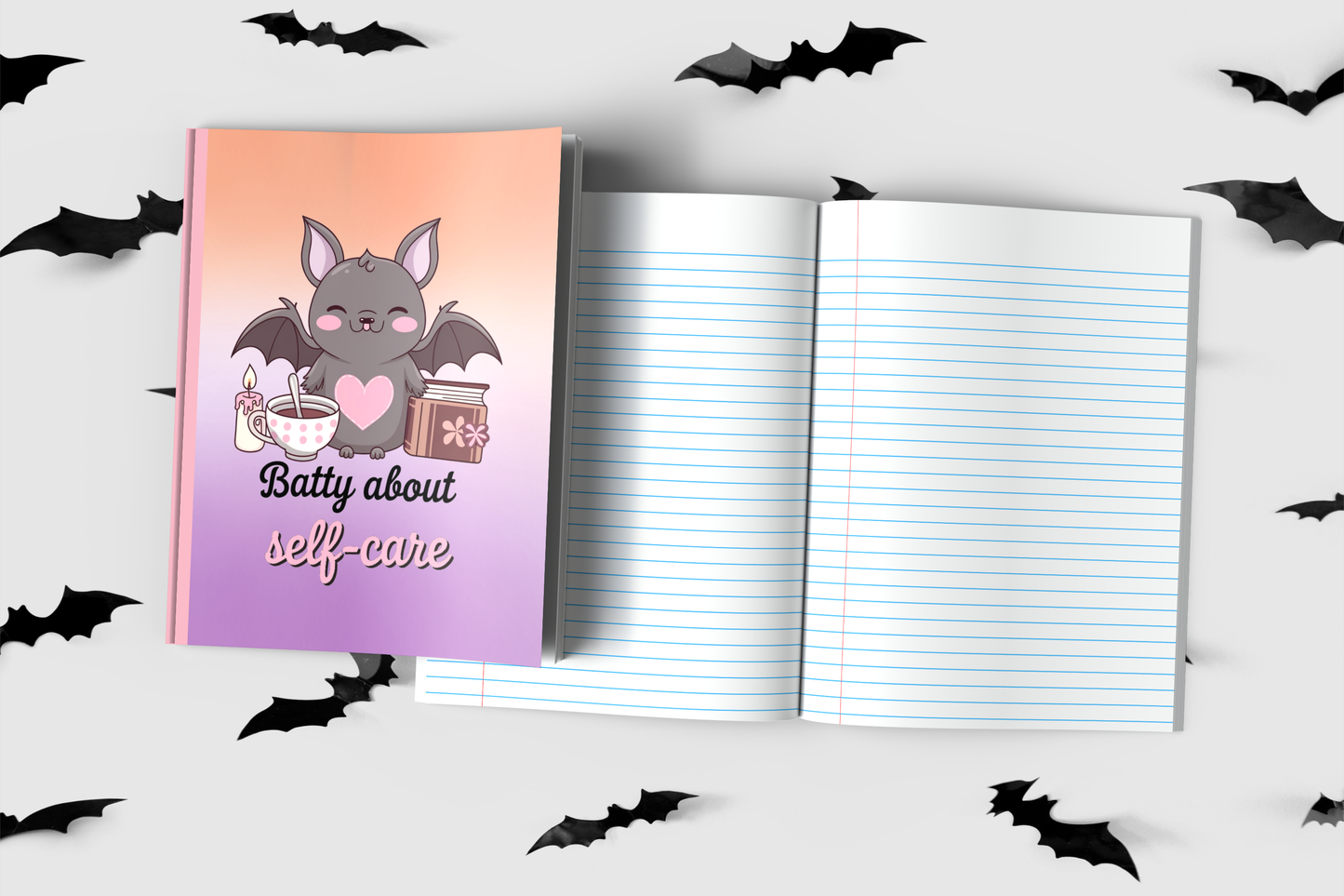 Batty About Self-Care Composition Notebook