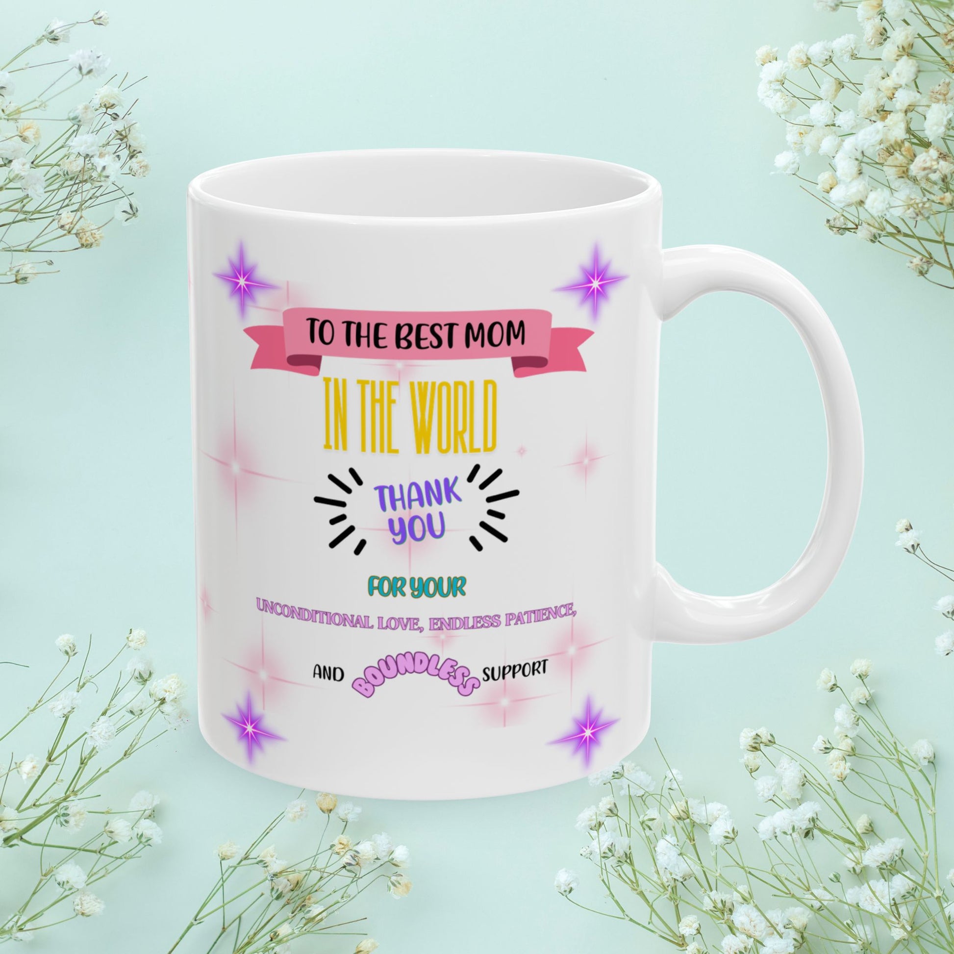 To The Best Mom In The World... Personalized World's Best Mom Ceramic Mug, (11oz, 15oz), WBM3