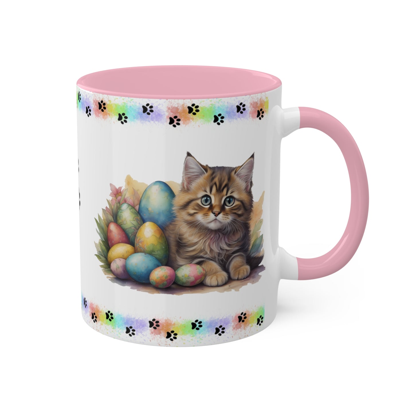 Siberian - Eggstra-Adorable Easter Kitten Two-Tone Coffee Mug, 11oz