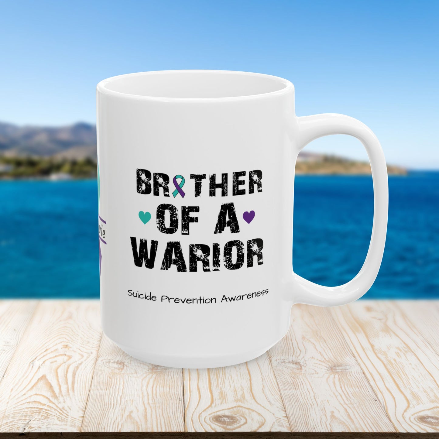 Brother of a Warrior - Personalized Suicide Prevention Awareness Gift, Empowerment and Resilience Ceramic Mug, Support for Survivors