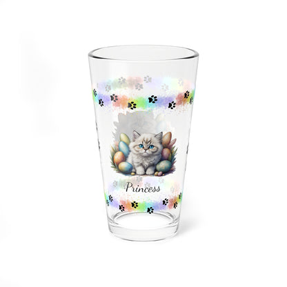 Persian Easter Kitten 16oz Pint Glass - Personalized Cat-Themed Gift, Mental Health Drinkware, Holiday Décor & Easter Celebration