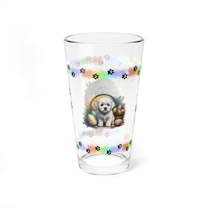 Bichon Frise - Pawsitively Joyful Easter Puppy - Pint Glass, 16oz