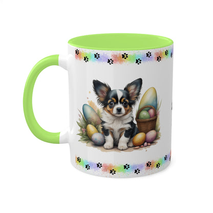 Papillon - Eggstra-Adorable Easter Puppy Two-Tone Coffee Mug, 11oz