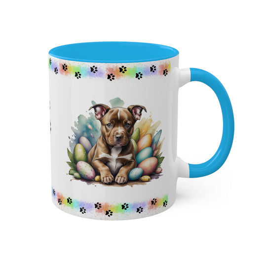 Pitbull - Eggstra-Adorable Easter Puppy Two-Tone Coffee Mug, 11oz