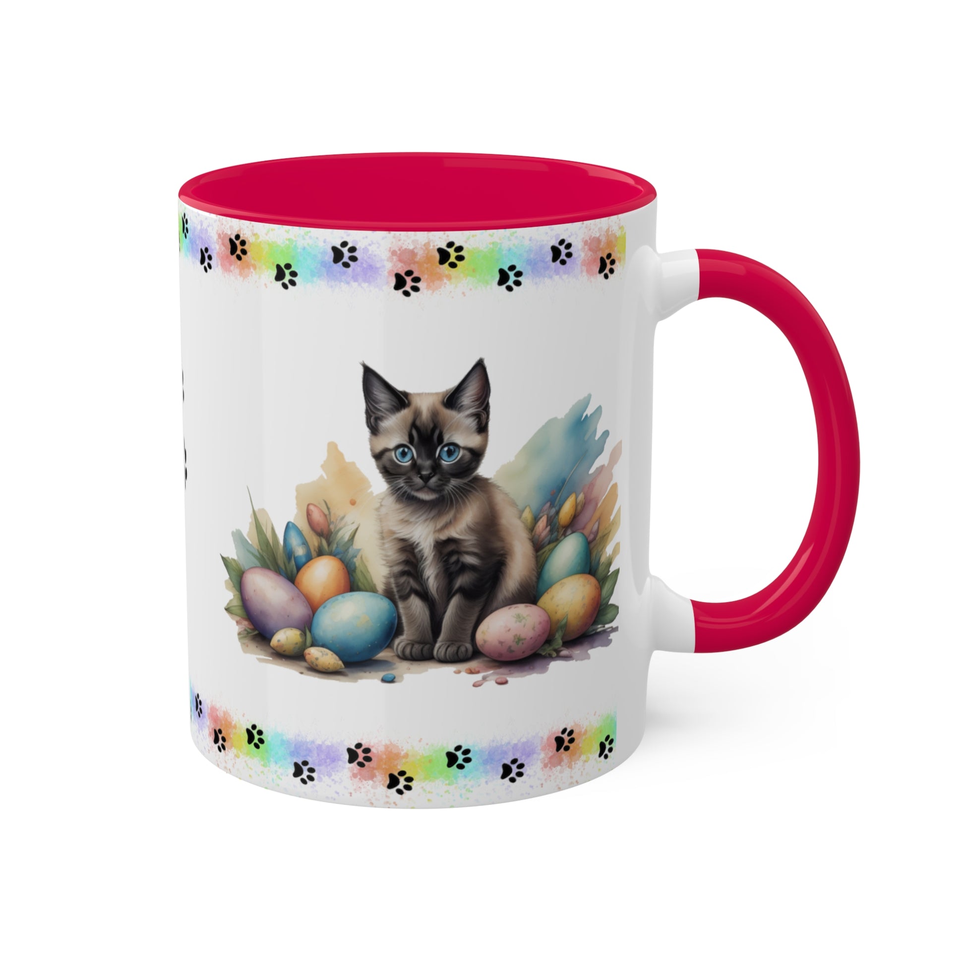 Siamese - Eggstra-Adorable Easter Kitten Two-Tone Coffee Mug, 11oz