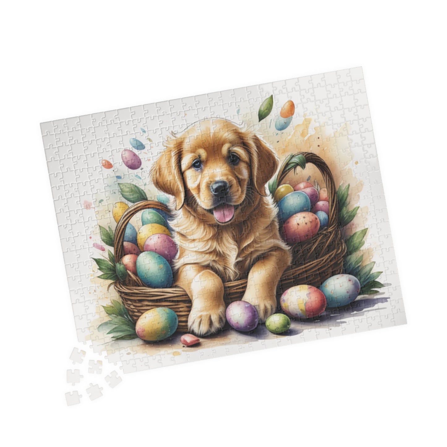 Golden Retriever Easter Puppy Puzzle - Dog Lovers, Mental Health Benefits, Holiday Fun, Mindfulness, Stress Relief, Festive Gift