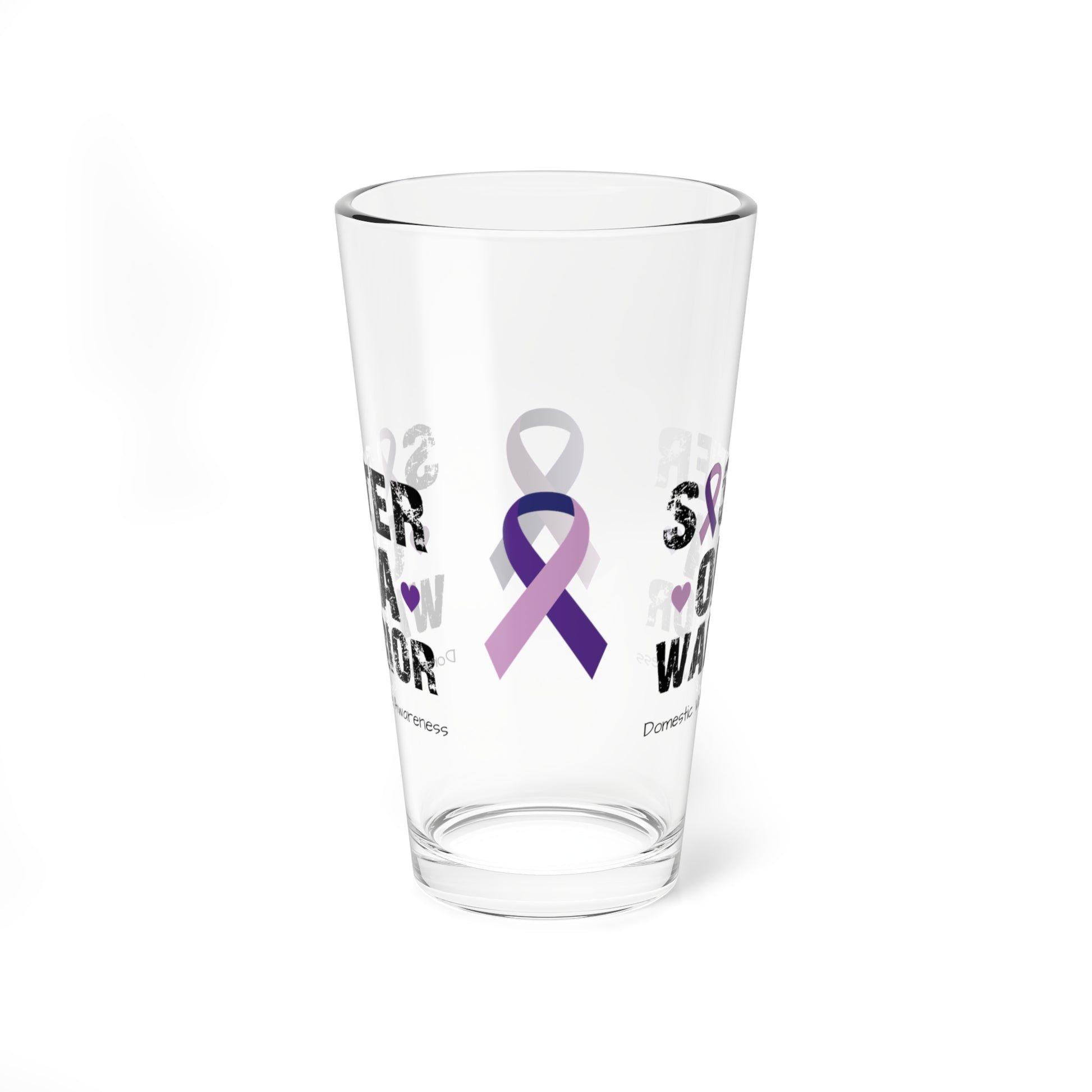 Sister of a Warrior - Domestic Violence Awareness Warrior Pint Glass, 16oz