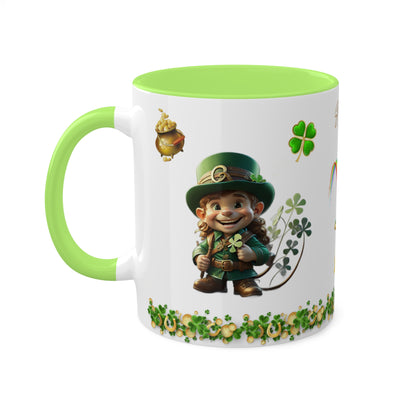 Mindful Leprechaun - St. Patrick's Day Two-Tone Coffee Mug