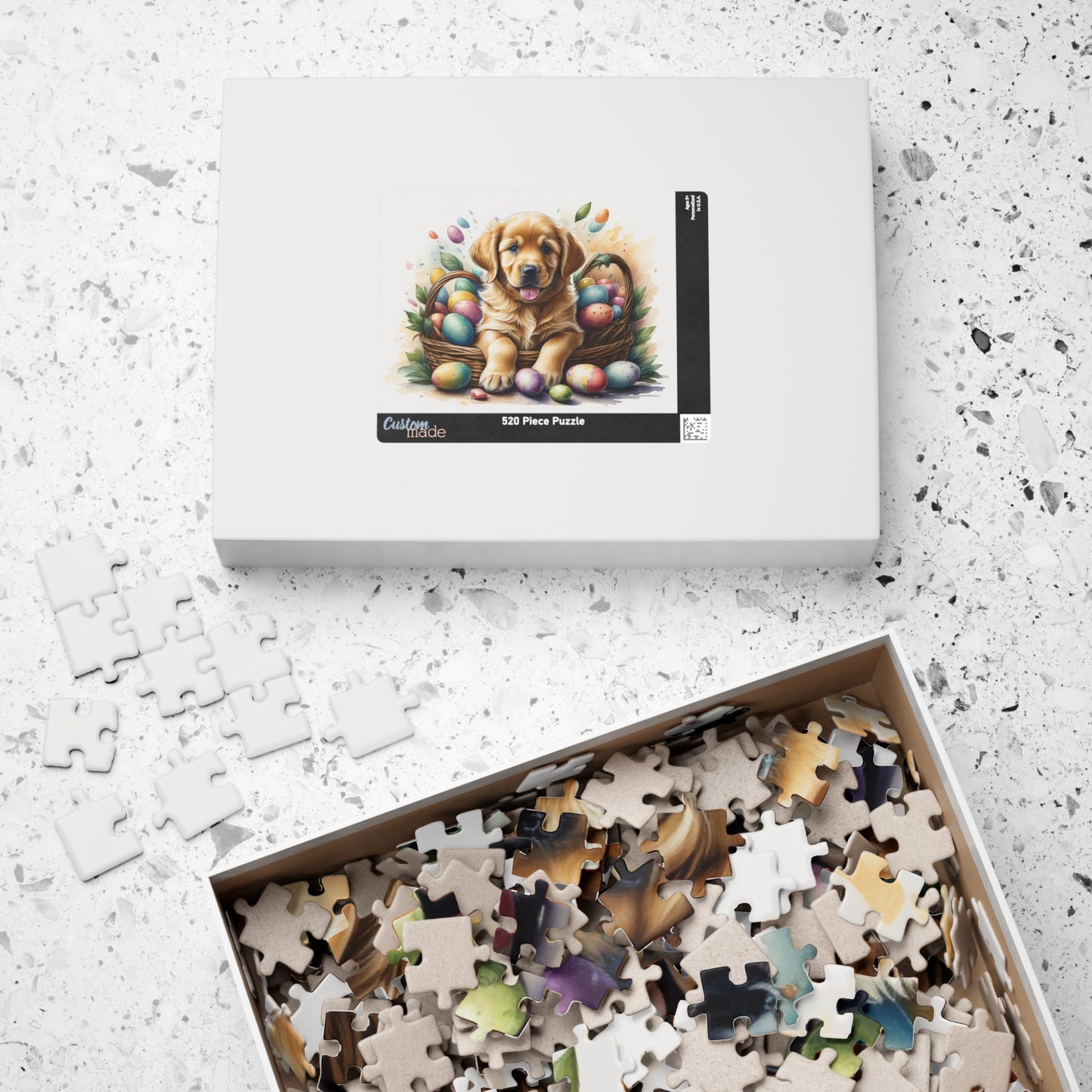 Golden Retriever Easter Puppy Puzzle - Dog Lovers, Mental Health Benefits, Holiday Fun, Mindfulness, Stress Relief, Festive Gift