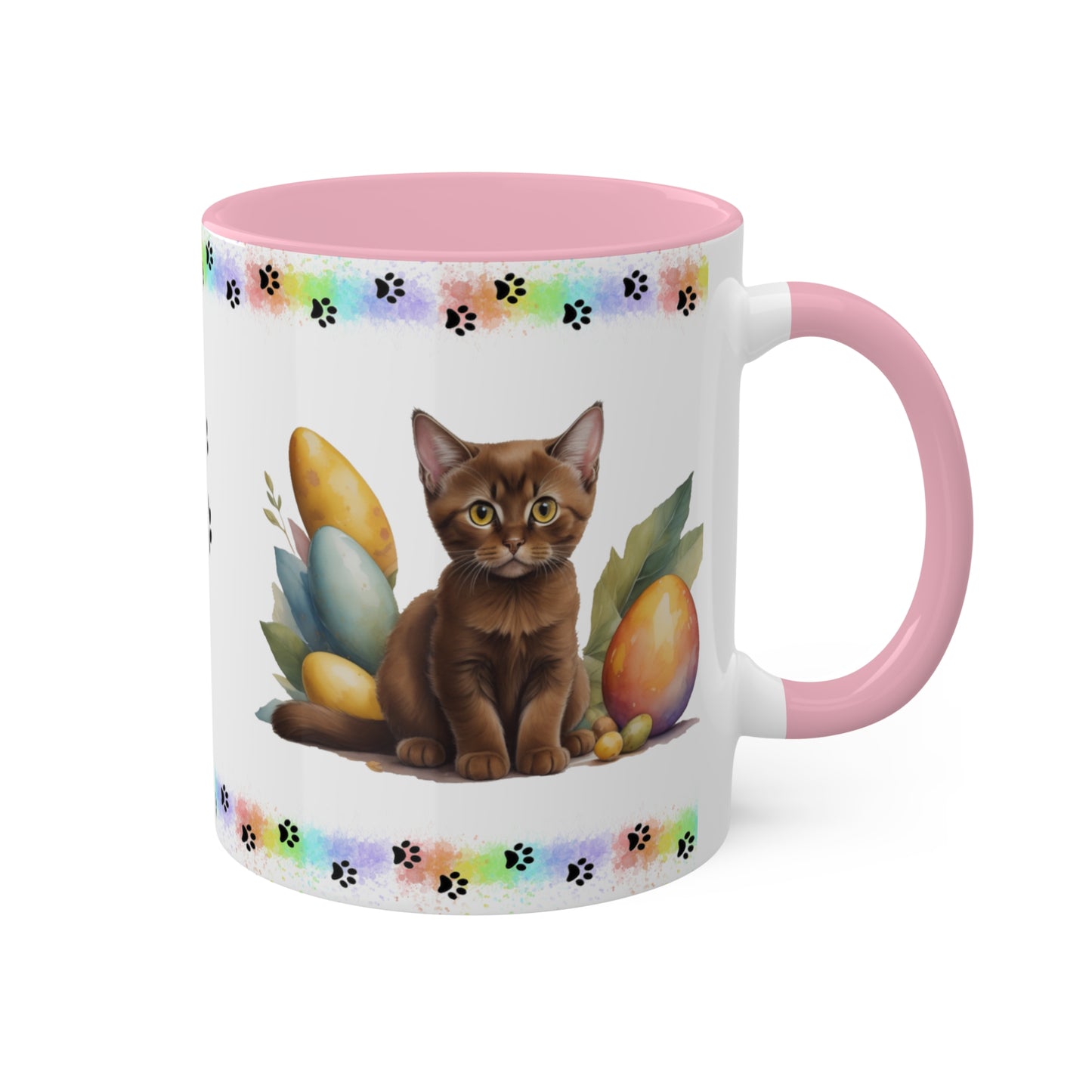 Burmese - Eggstra-Adorable Easter Kitten Two-Tone Coffee Mug, 11oz