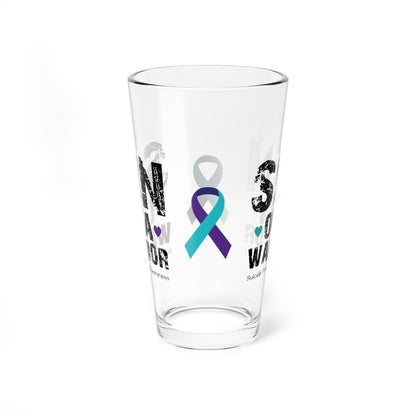 Son of a Warrior - Suicide Prevention Awareness Warrior Pint Glass, 16oz