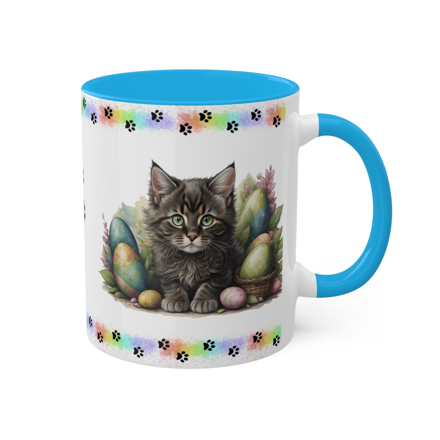 Maine Coon - Eggstra-Adorable Easter Kitten Two-Tone Coffee Mug, 11oz