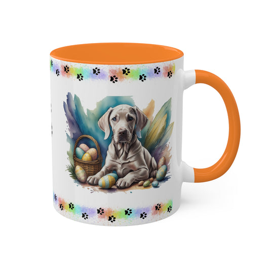 Weimaraner - Eggstra-Adorable Easter Puppy Two-Tone Coffee Mug, 11oz