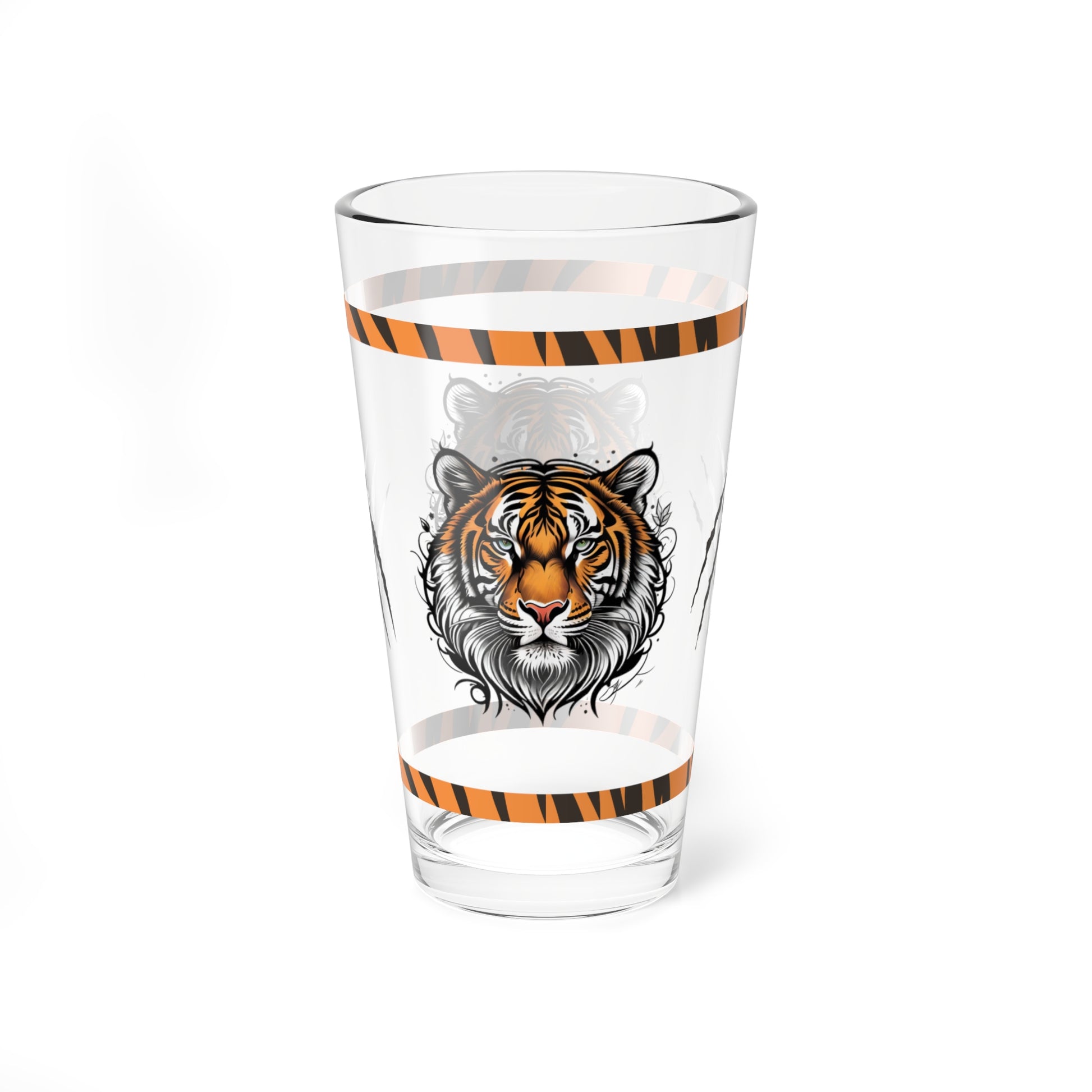 Tiger Spirit: Tiger-Inspired Pint Glass, 16oz