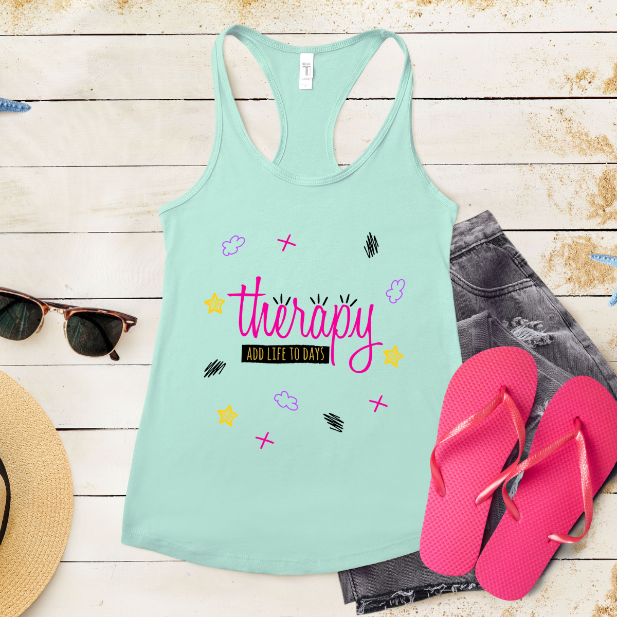 Therapy Add Life To Days - Women's Ideal Racerback Tank