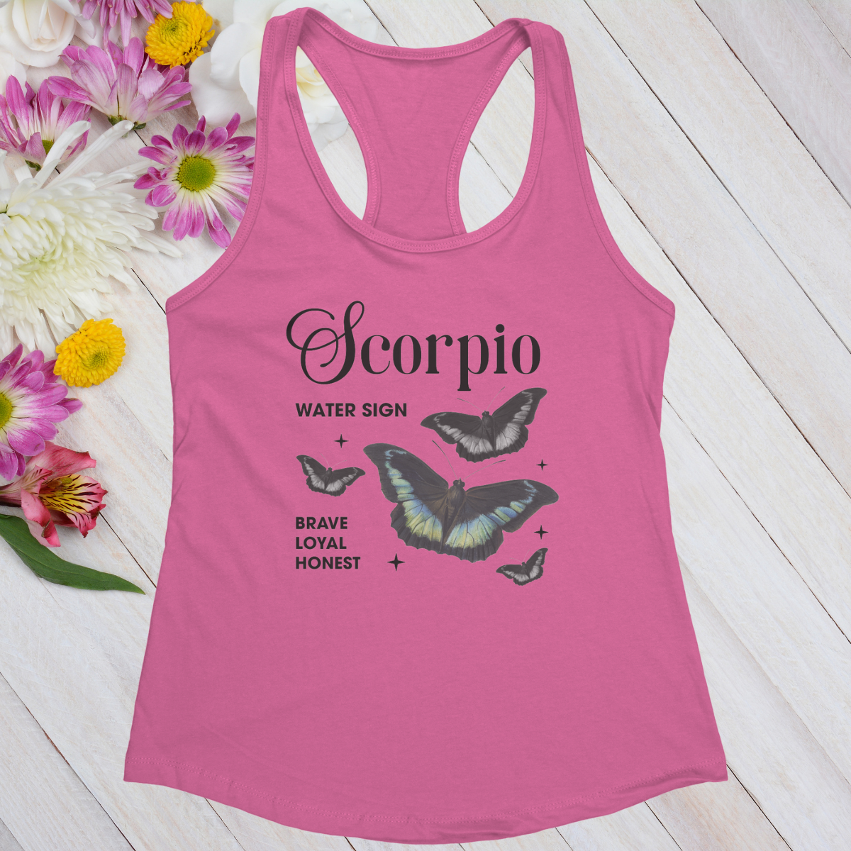 Scorpio Butterfly Zodiac Women's Racerback Tank