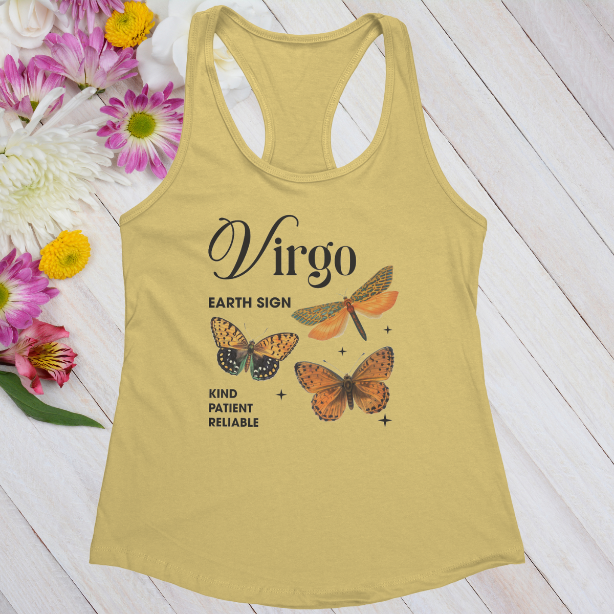 Virgo Butterfly Zodiac Women's Racerback Tank