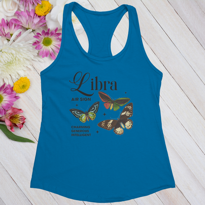 Libra Butterfly Zodiac Women's Racerback Tank