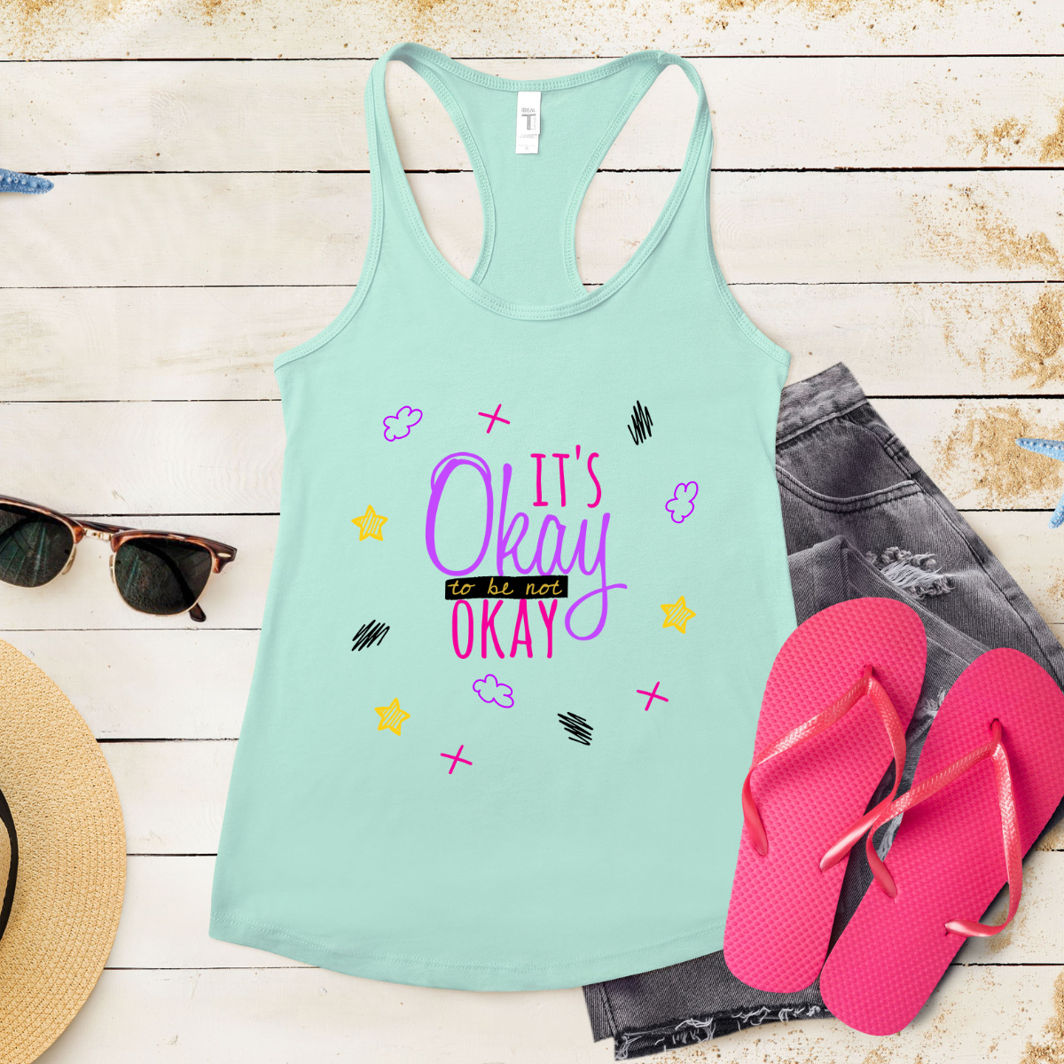 It's Okay To Be Not Okay - Women's Ideal Racerback Tank