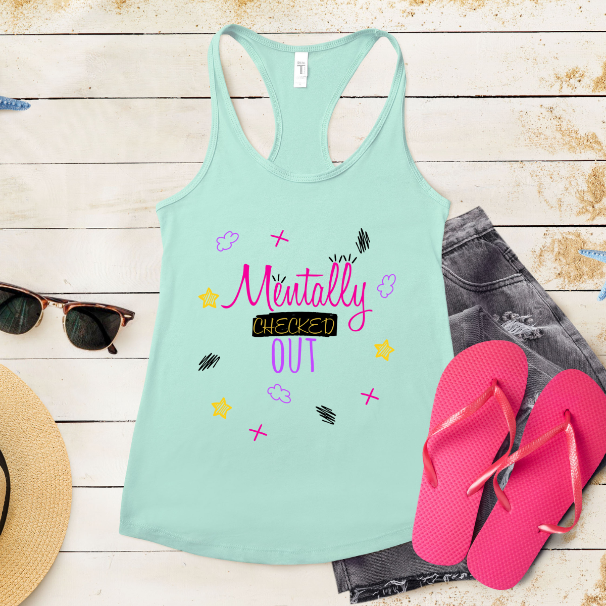 Mentally Checked Out - Women's Ideal Racerback Tank