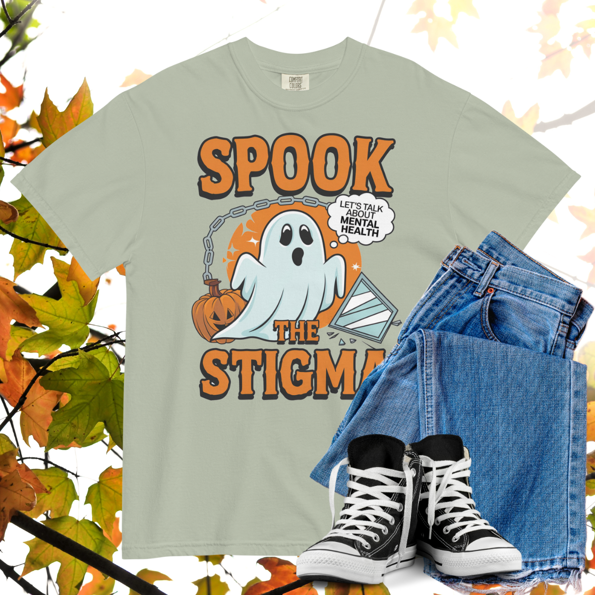 Spook The Stigma Comfort Colors Heavyweight Halloween T-shirt