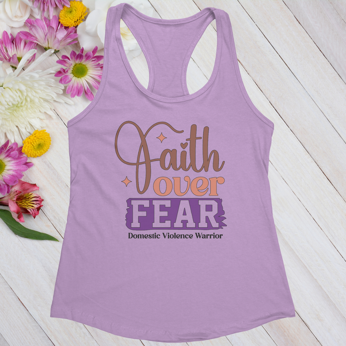 Faith Over Fear Women's Ideal Racerback Tank