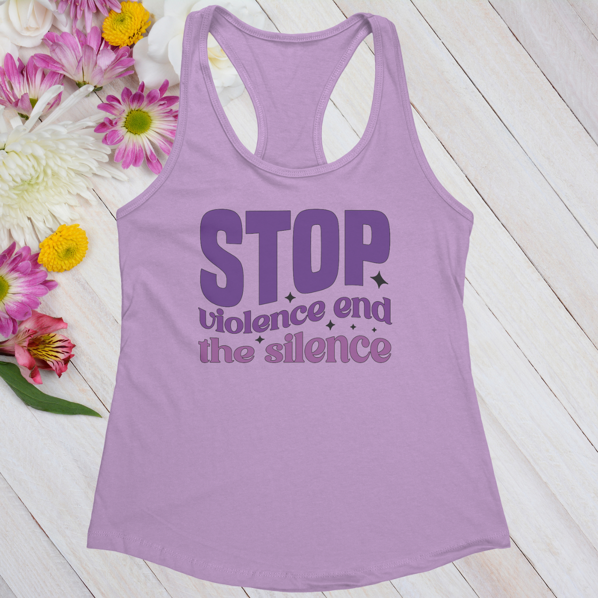 Stop Violence End The Silence Women's Ideal Racerback Tank