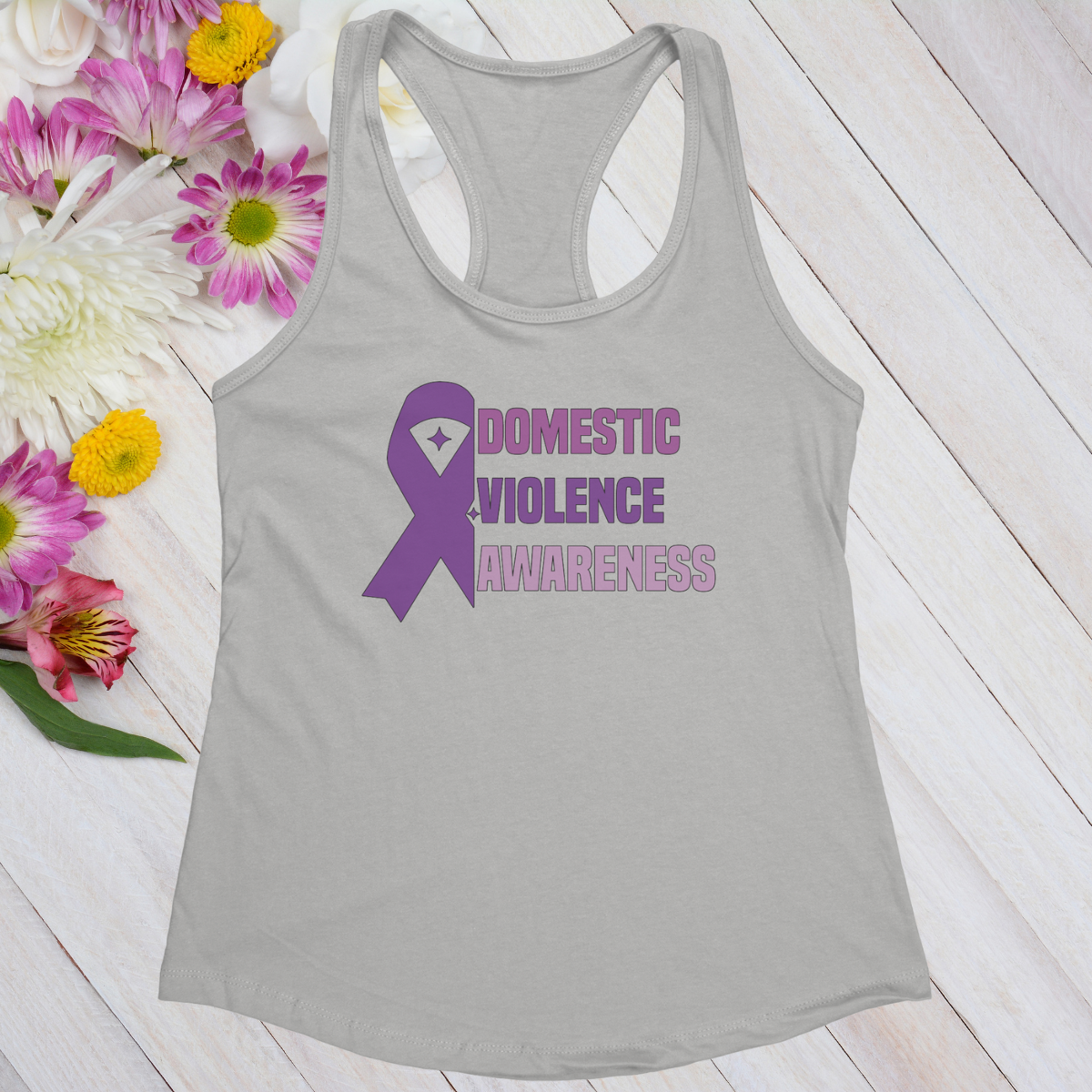 Domestic Violence Awareness Womans Ideal Racerback Tank