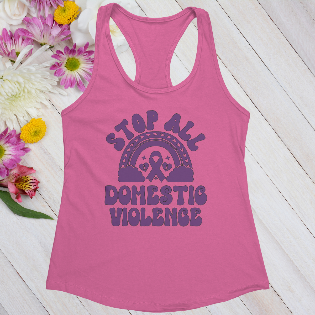 Stop All Domestic Violence Women's Ideal Racerback Tank