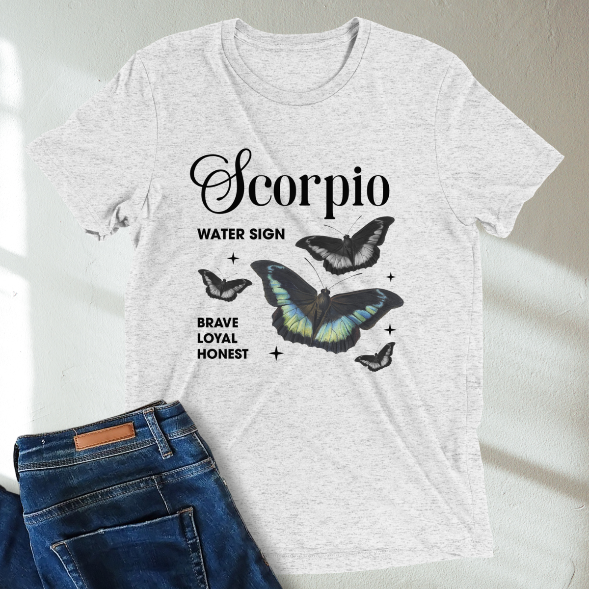 Scorpio Butterfly Zodiac Unisex Tri-Blend Short Sleeve T-Shirt