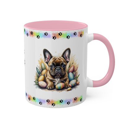 French Bulldog - Eggstra-Adorable Easter Puppy Two-Tone Coffee Mug, 11oz