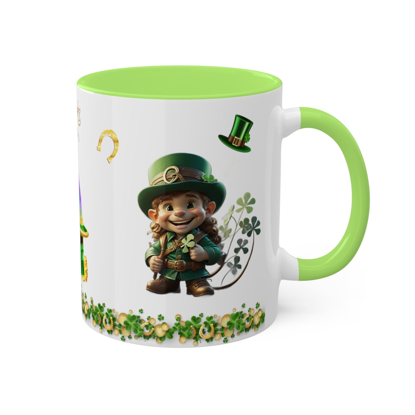 Mindful Leprechaun - St. Patrick's Day Two-Tone Coffee Mug