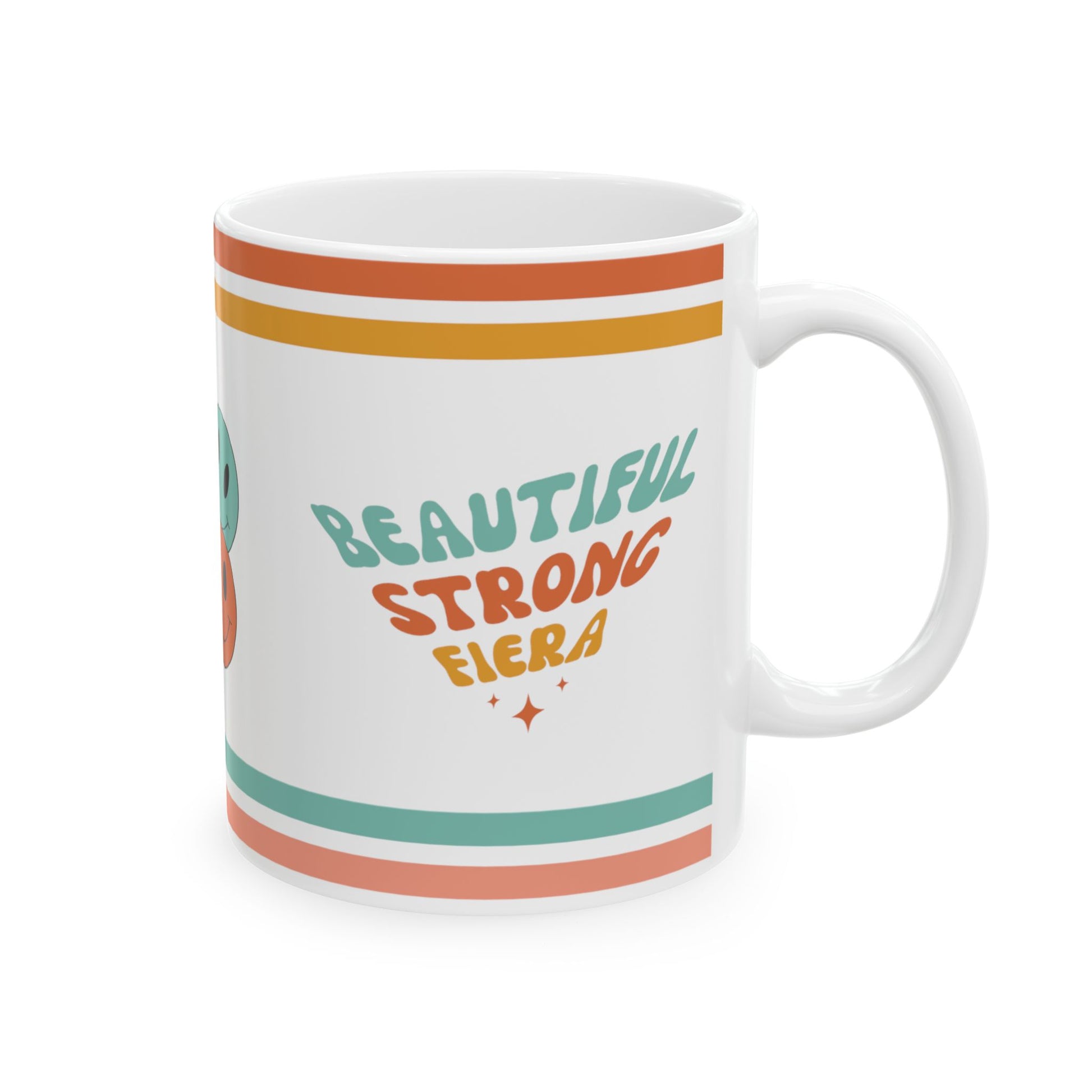 Beautiful Strong Fiera Retro Ceramic Mug, (11oz, 15oz)